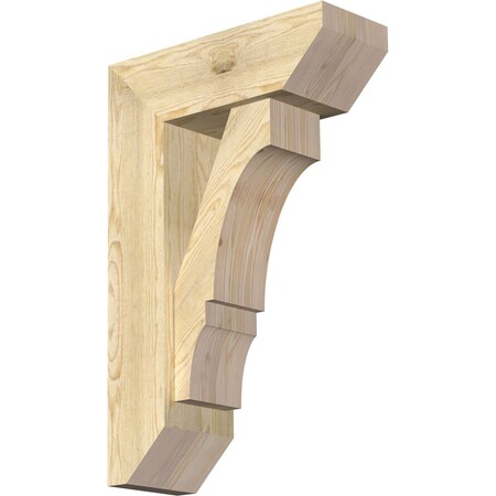 Ekena Millwork Balboa Slat Rough Sawn Bracket w/ Offset Brace, Douglas Fir, 8"W x 22"D x 34"H BKT0806X22X34BOA06RDF